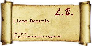 Liess Beatrix névjegykártya