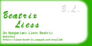 beatrix liess business card